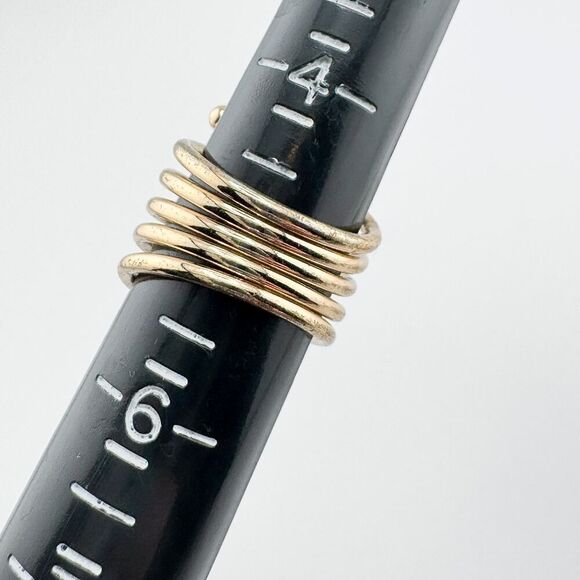 Vintage Gold-Tone Spiral Ring Statement Timeless Minimalist Preppy Modern - Picture 8 of 8